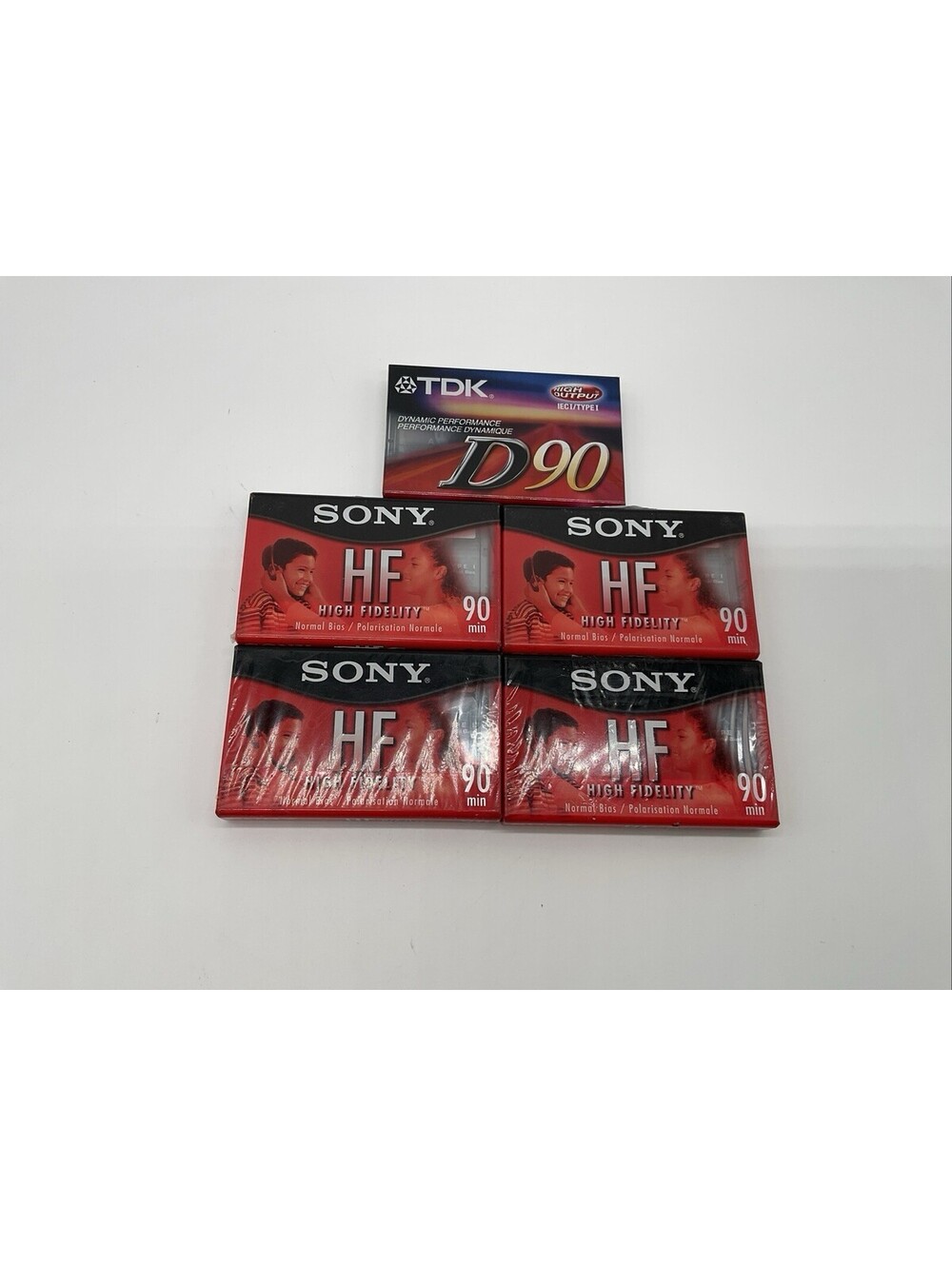 5 New Sealed Sony TDK Hi Fidelity Blank Cassette Tapes 90 Min.